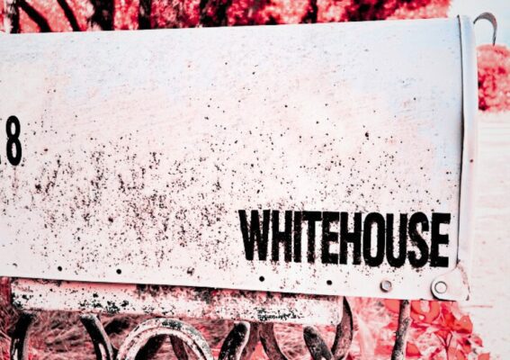 Image of white mail box with White House letters on it_Level Up-poem by Dawn Francis_Rebel-Faith