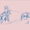 Custom digital art sketch fallon francis cowboy roping steer