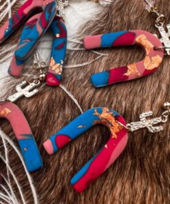 Saquaro Pink and Copper Clay Earrings Handmade Fallon Francis 2