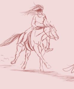 cowgirl custom digital artist sketch by fallon francis
