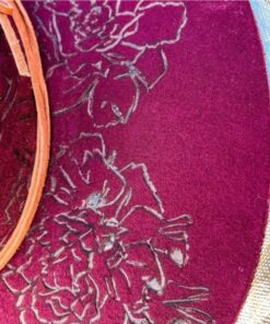 custom burned cowboy hat fallon francis burgundy close up