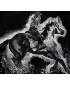 fallon francis custom art acrylics horse and rider cowgirl