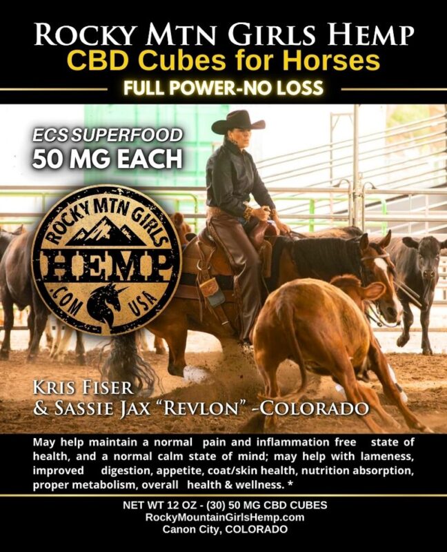 50 MG CBD Cubes for Horses 2024 label_Kris Fiser & Sassy Jax Revlon-CO_website