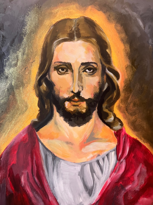 painting of Jesus by Fallon Francis Cowgirl Artist