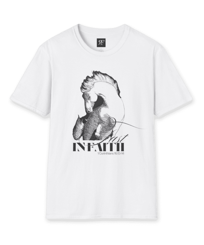 Fast In Faith white horse graphic teeshirt_Colorado Artist_Rebel-Faith_Ranchnvibes