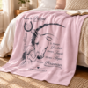 Soft pink youth fleece blanket with black horse.png